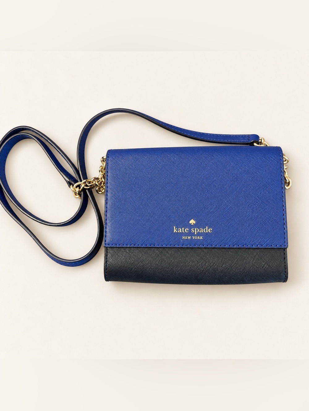 Kate Spade Blue & Black Colorblock Mini Crossbody Bag